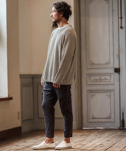 CAMBIO セーター ニット mn3080- Powder Bleached Waffle Cotton