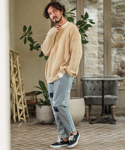 CAMBIO（カンビオ） セーター ニット mn3080- Powder Bleached Waffle