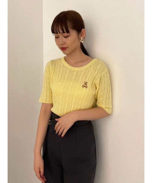 POLO BCS 半袖ニット きいろ