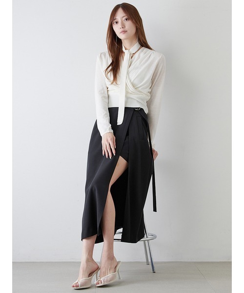 【SNIDEL】レイヤード風　ショーパンスカート SNIDEL パンツ スリットレイヤードスカショーパン レディース
