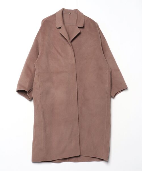 ミューズドゥーズィエムクラス ノーカラー リバーコート 38 ブラウン 21AW 中古・古着通販】MUSE de Deuxieme Classe (ミューズ ドゥーズィエム