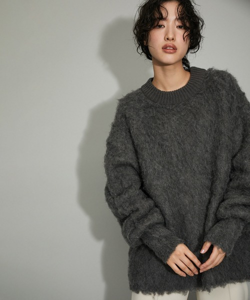 ADAM ET ROPE'（アダムエロペ） 長袖ニット FREE チャコールグレー