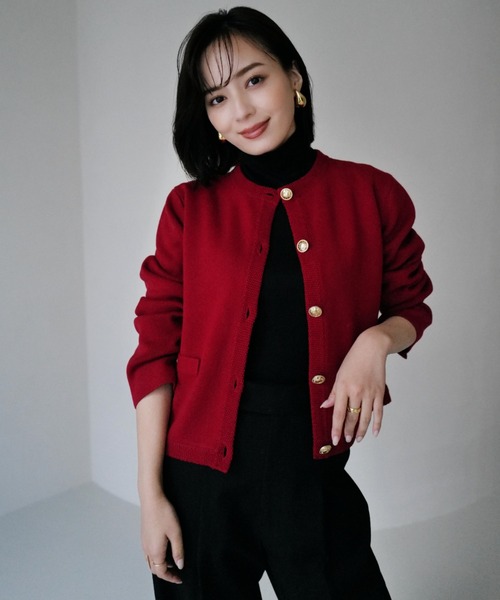 anuans カーディガン/アウター アニュアンス anuans ノルディックニットカーディガン （BEIGE