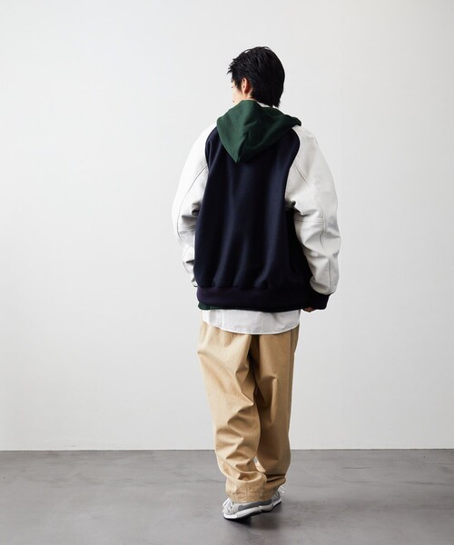 「SKOOKUM」 スタジャン LARGE オフホワイト メンズ_画像3