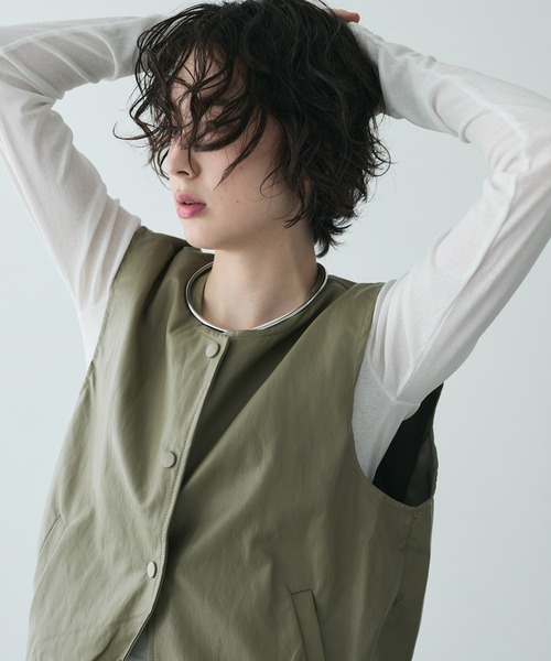 【未使用】セントセシリア バルーン ジレ ベスト SHIPS（シップス） ベスト ジレ 「手洗い可能」サテン タック バルーン