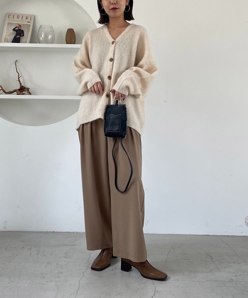 CAPRICIEUX LE'MAGE WフェイスZIPカーディガン　ベージュ CAPRICIEUX LE'MAGE WフェイスZIPカーディガン ベージュ CAPRICIEUX LE