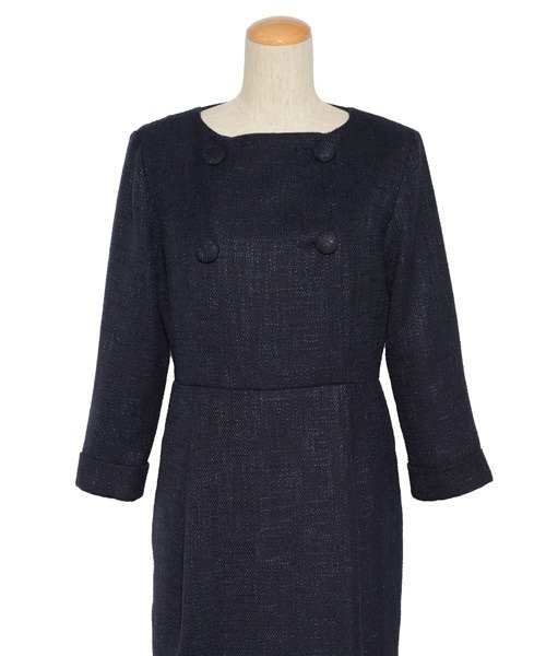 ワンピース ma DRESS LAB（ドレスラボ） 7分袖ワンピース M ブラック レディース