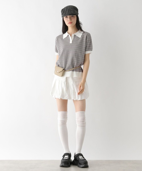 ヘザー×PORO  ニット Heather（ヘザー） ニット セーター アソートポロニット 323487
