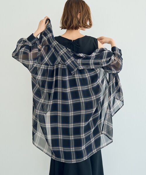 楽天市場】チェックシャツ レディース ロングシャツ カットソー
