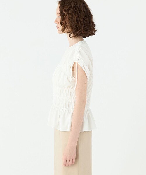 美品　Ballsey ボールジー 半袖ブラウス ホワイト 36 Ballsey（ボールジィ） tシャツ 半袖 プレーティングジャージー