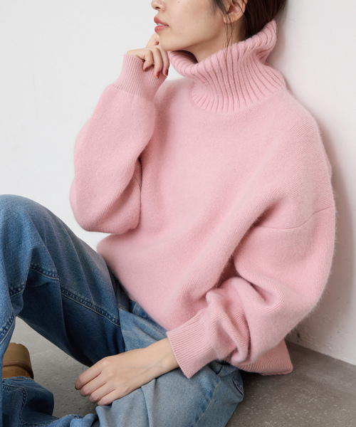 SLOBE IENA（スローブイエナ） タートルネックニット FREE ピンク系