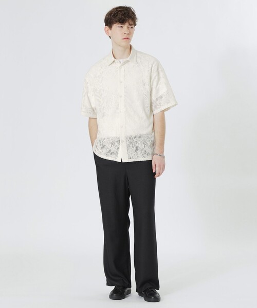 LOVELESS（ラブレス） シャツ ペイズリーレースショートスリーブシャツ