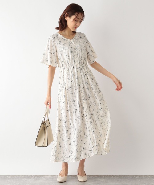 「GLOBAL WORK」 半袖ワンピース MEDIUM ベージュ系その他2 レディース_画像2