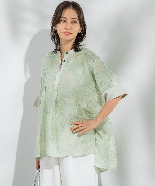 ブラウス シャツ シアージャガードブラウス「手洗い可能」 レディース