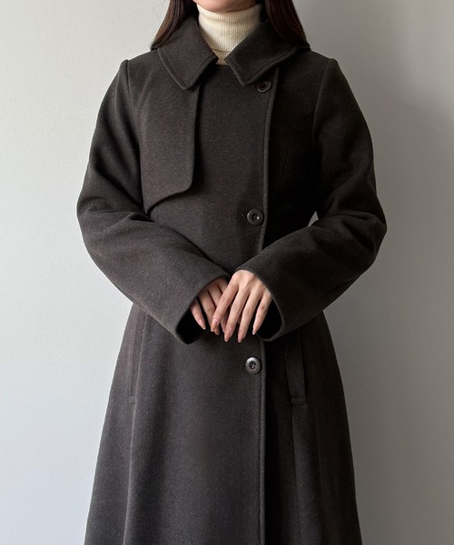 mipiarl ステンカラーコート コート ステンカラーロングレディコート