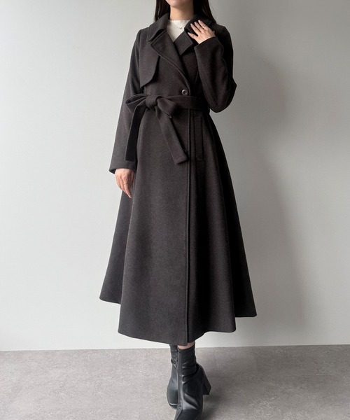 mipiarl ステンカラーコート コート ステンカラーロングレディコート