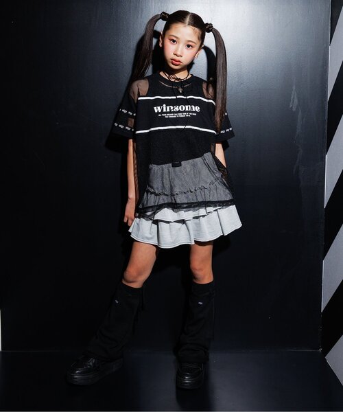 algy（アルジー） tシャツ メッシュ切替トップス キッズ 子供服 女の子
