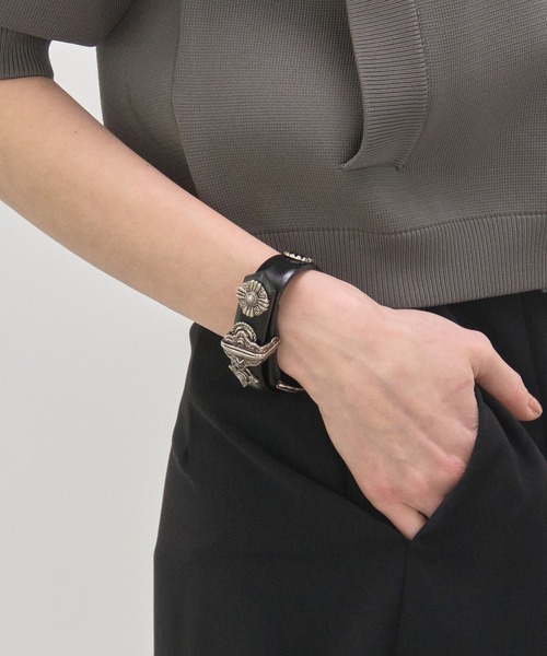 Toga ブラックレザーブレスレット TOGA ARCHIVES トーガアーカイブス DOUBLE LEATHER BANGLE