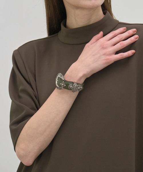 Toga ブラックレザーブレスレット TOGA ARCHIVES トーガアーカイブス DOUBLE LEATHER BANGLE