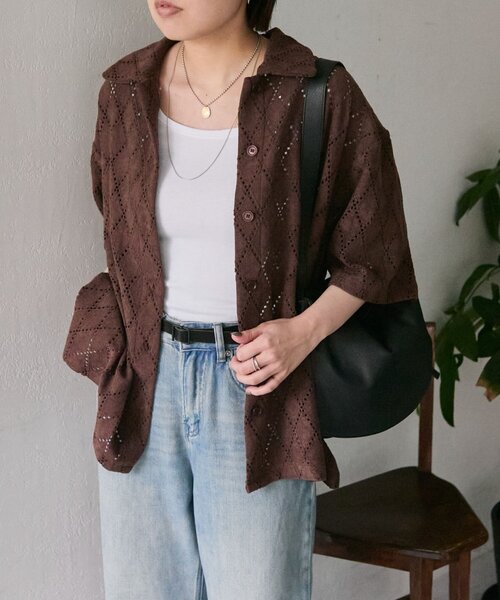 「ear PAPILLONNER」 長袖ブラウス FREE ボルドー レディース ear PAPILLONNER」 長袖ブラウス FREE ブラック レディース（ear