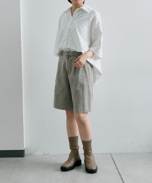 ear PAPILLONNER ブラウス シャツ アーガイルレースシャツ「SUM1
