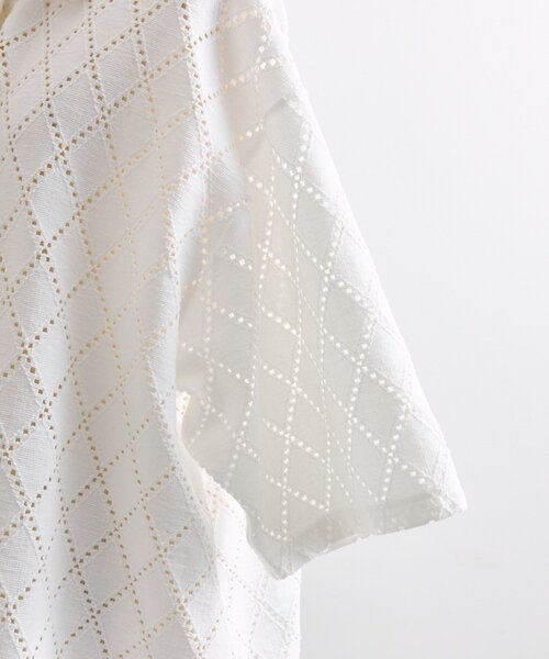 ブラウス シャツ アーガイルレースシャツ「SUM1 STYLE(スミスタイル)」 レディース ear PAPILLONNER ブラウス シャツ アーガイルレースシャツ「SUM1