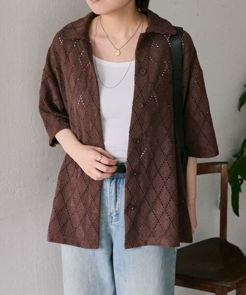 「ear PAPILLONNER」 長袖ブラウス FREE キャメル レディース ear PAPILLONNER 「ear PAPILLONNER」 長袖ブラウス「sumistyle