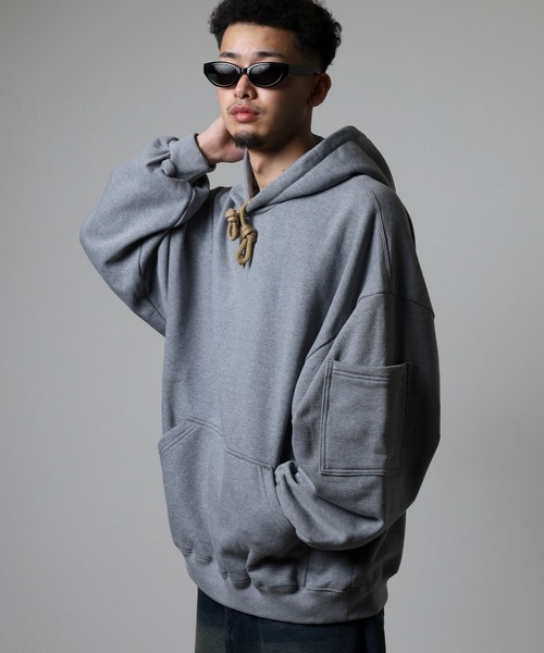 ideaswam パーカー グレー ideaフーディ XL IDEASWAM(iDea)◇パーカー/L/コットン/BLK/OUROBOROS HOODIE