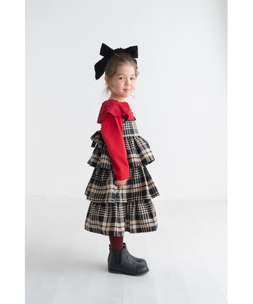 maarook（マルーク） ジャンパースカート タータンチェックティアード