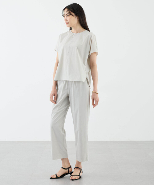 「A/C DESIGN BY ALPHA CUBIC」 半袖ブラウス 9号 ライトグレー レディース_画像7