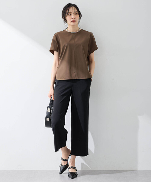 「A/C DESIGN BY ALPHA CUBIC」 半袖ブラウス 9号 ライトグレー レディース_画像8