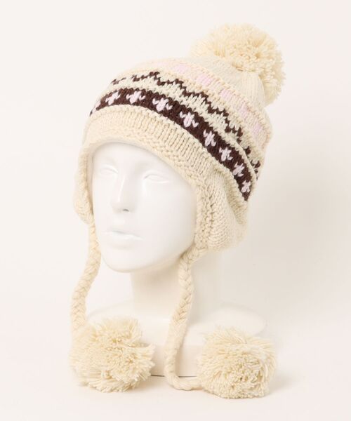 AsRiRe ニット帽 ニットキャップ 25aw ノルディック柄 ポンポンニット
