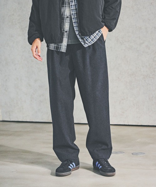 【美品】nano universe GOLF 防風裏フリース1タックパンツ 黒L NANO universe（ナノ・ユニバース） パンツ nano universe GOLF/NUG