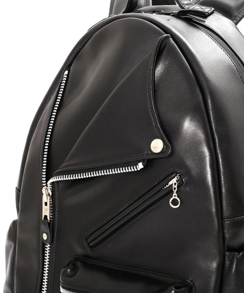 ちひれ　Schott ブラックレザーリュック・バックパック Schott N.Y.C（ショット） Schott メンズ バッグ 雑貨 UTILIT BACKPACK