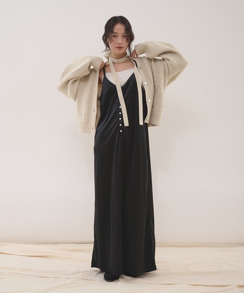 MUHET（ミュエータ） ワンピース velour henry neck camisole dress