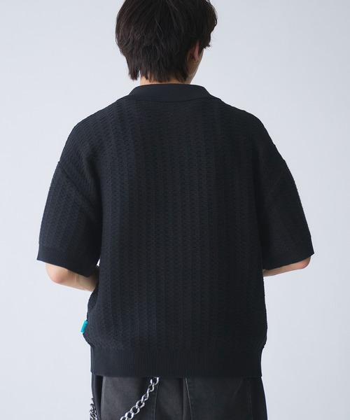 「Adoon plain」 半袖ニット MEDIUM ボルドー メンズ_画像8