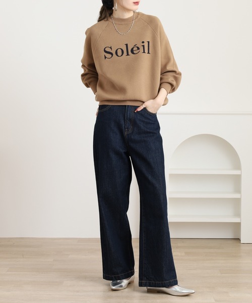 ニット セーター Soleil ロゴジャガード スウェットライク ニットプル