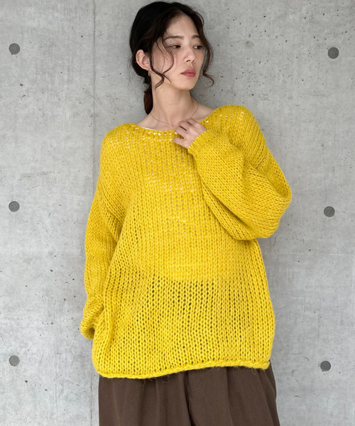 ニット セーター 「Good Riddance」ロールヘム ざっくり編み ルーズ