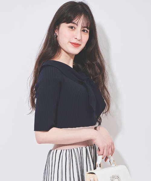 「31 Sons de mode」 半袖ワンピース 36 ネイビー レディース_画像6