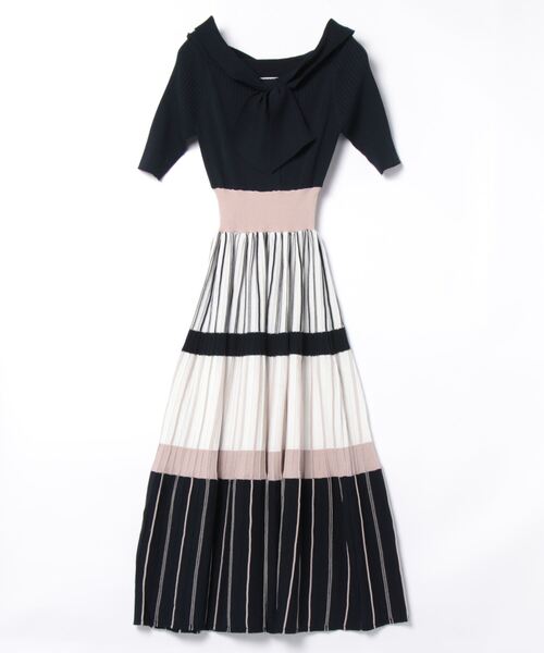 「31 Sons de mode」 半袖ワンピース 36 ネイビー レディース_画像8