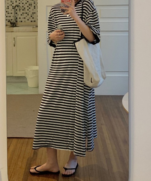 「deux amour」 半袖ワンピース FREE(9) ブルー レディース_画像8