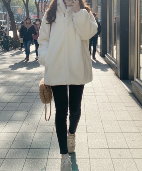 未使用　セモアージュ　フード付きコート　40 セブンフェアリー cammie コート アウター フェイクファーフード付きコート レディース