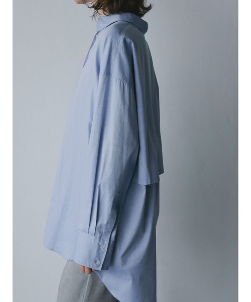 HER. ブラウス シャツ バックオープンレギュラーシャツ レディース