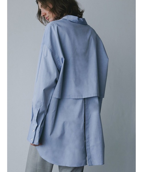 HER. ブラウス シャツ バックオープンレギュラーシャツ レディース