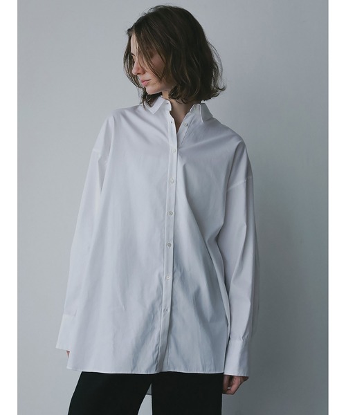 HER. ブラウス シャツ バックオープンレギュラーシャツ レディース