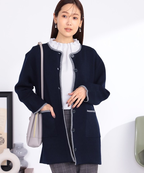 GALLORIA（ギャローリア） カーディガン ラメ配色ニットコート