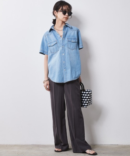 「CHIC STYLE」 イージーパンツ L レッド レディース_画像6