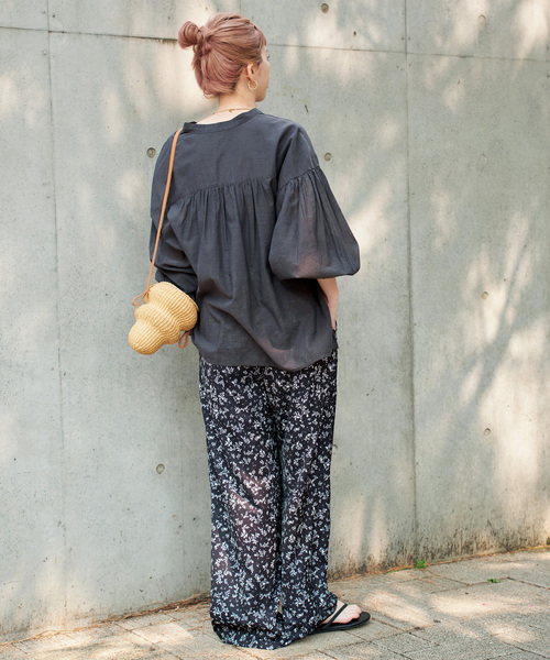 「B.C STOCK」 「Simplicite」長袖ブラウス FREE ライトグリーン レディース_画像4