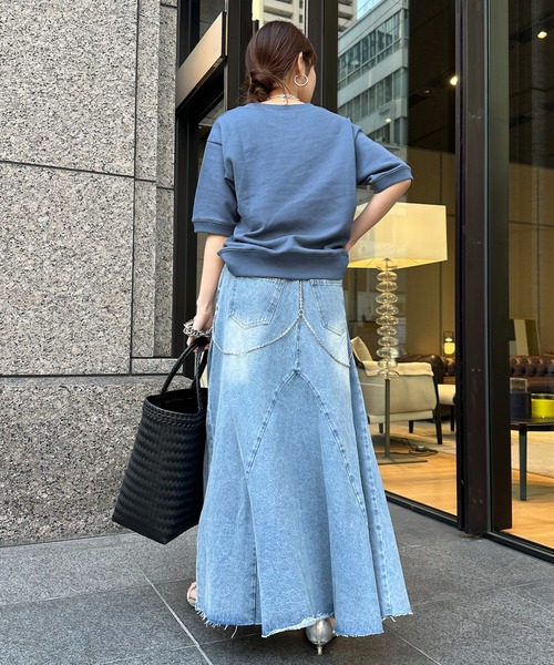 DouDou（ドゥドゥ） デニムスカート 2 ブルー レディース : ZOZOTOWN