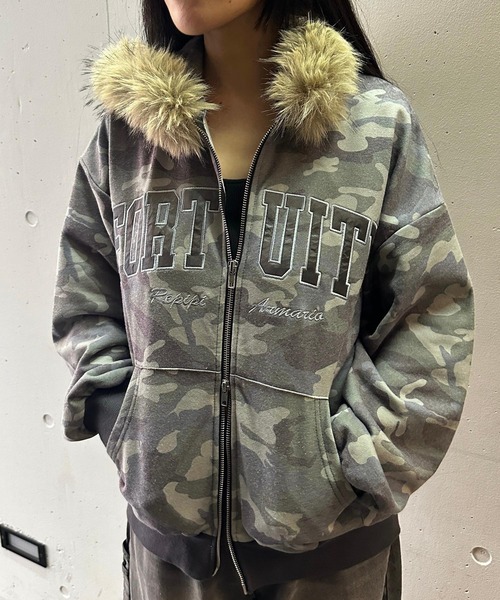 repipi armario（レピピアルマリオ） パーカー 「裏起毛」WZIPファー